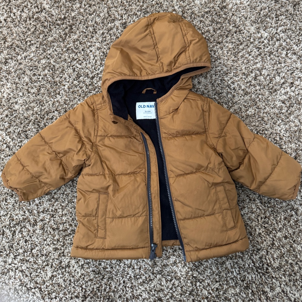 Old Navy Kids Tan Puffer Winter Jacket